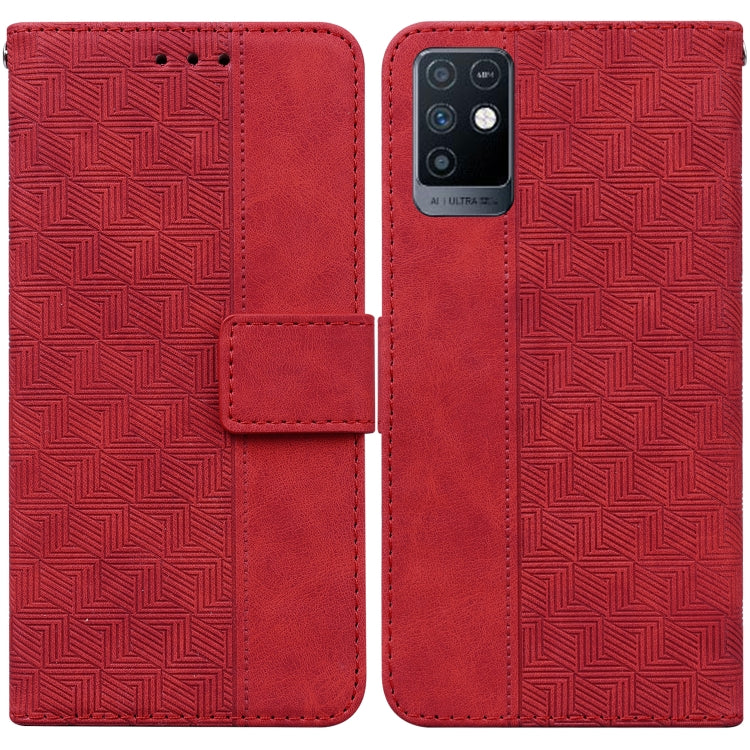 For Infinix Note 10 X693 Geometric Embossed Leather Phone Case