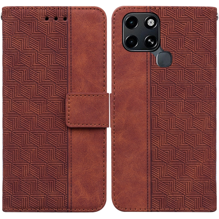 For Infinix Smart 6 Geometric Embossed Leather Phone Case