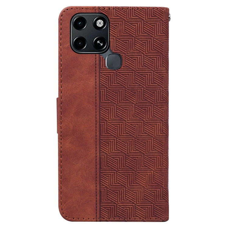 For Infinix Smart 6 Geometric Embossed Leather Phone Case