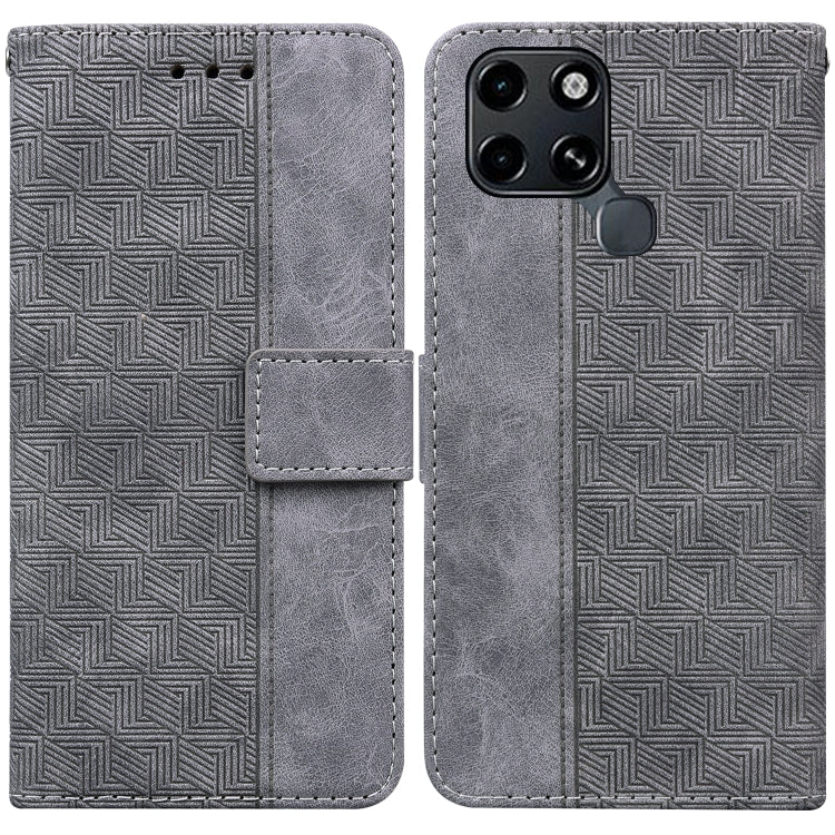 For Infinix Smart 6 Geometric Embossed Leather Phone Case