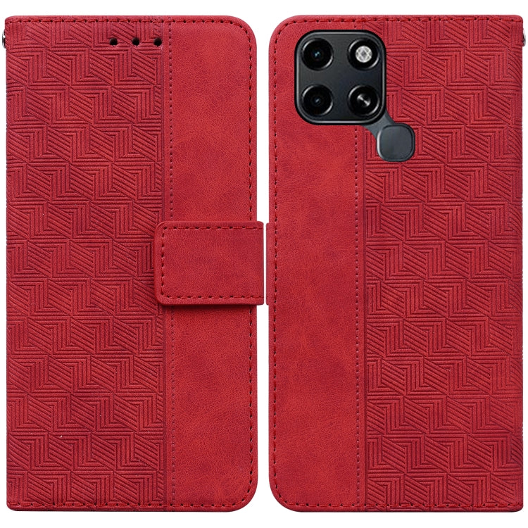 For Infinix Smart 6 Geometric Embossed Leather Phone Case