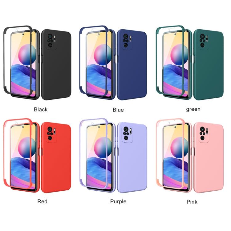 For Xiaomi Redmi Note 10 Imitation Liquid Silicone 360 Full Body Phone Case