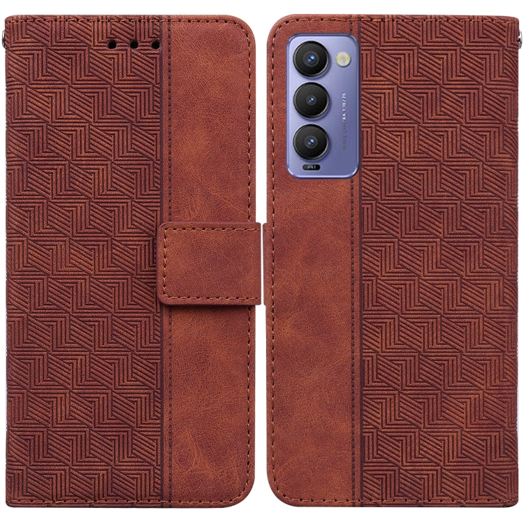 For Tecno Camon 18 / 18P Geometric Embossed Leather Phone Case