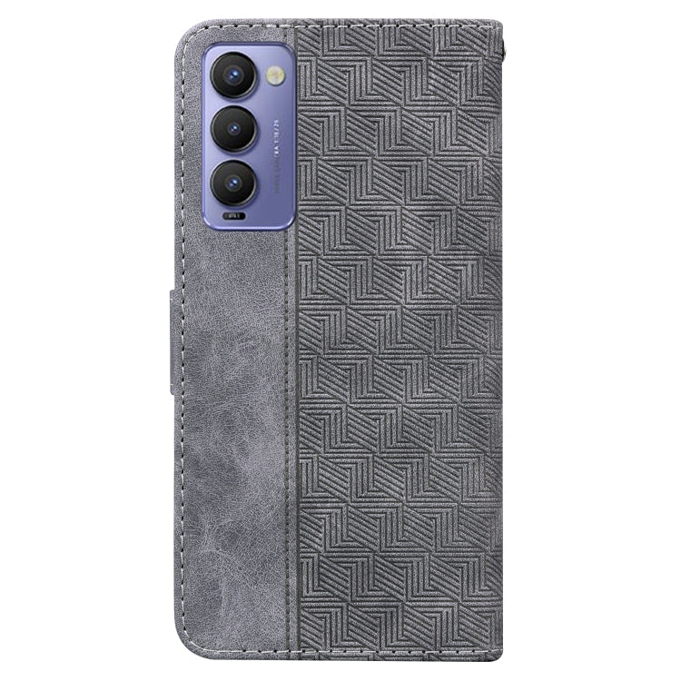 For Tecno Camon 18 / 18P Geometric Embossed Leather Phone Case