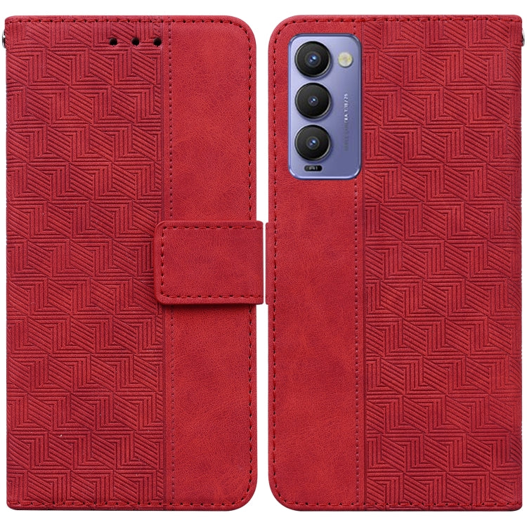 For Tecno Camon 18 / 18P Geometric Embossed Leather Phone Case