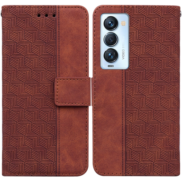 For Tecno Camon 18 Premier Geometric Embossed Leather Phone Case
