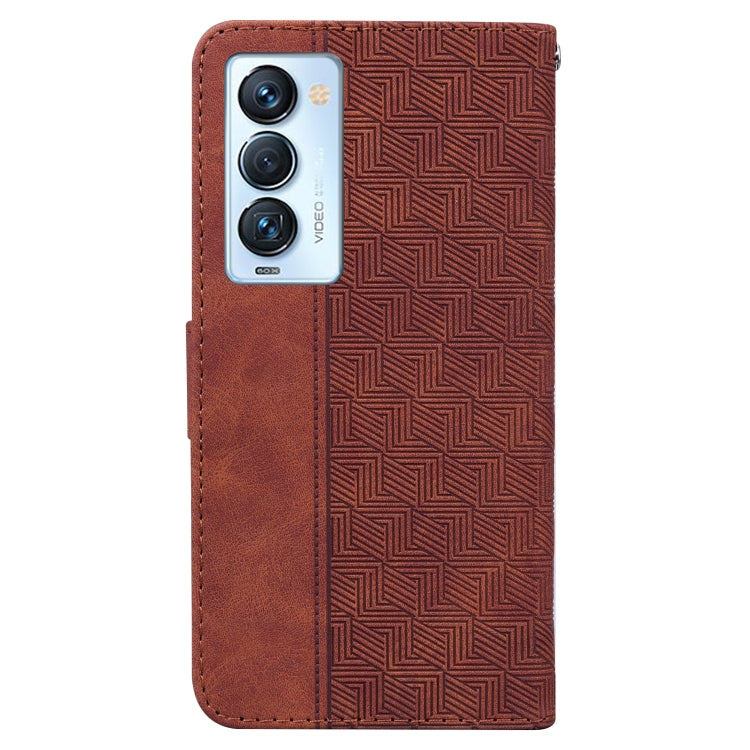 For Tecno Camon 18 Premier Geometric Embossed Leather Phone Case