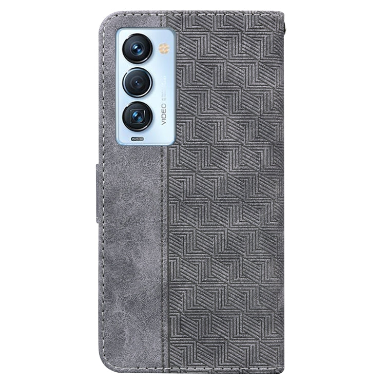 For Tecno Camon 18 Premier Geometric Embossed Leather Phone Case