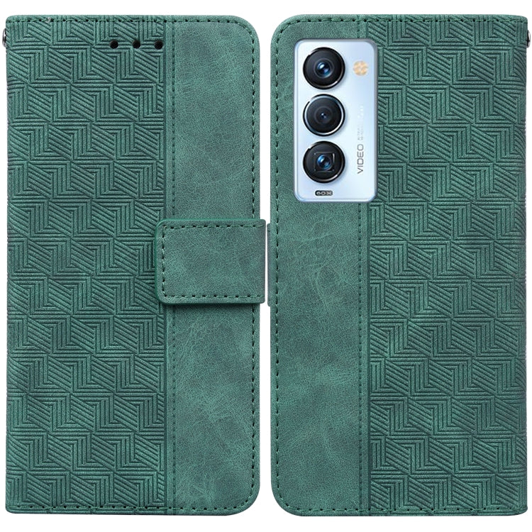 For Tecno Camon 18 Premier Geometric Embossed Leather Phone Case