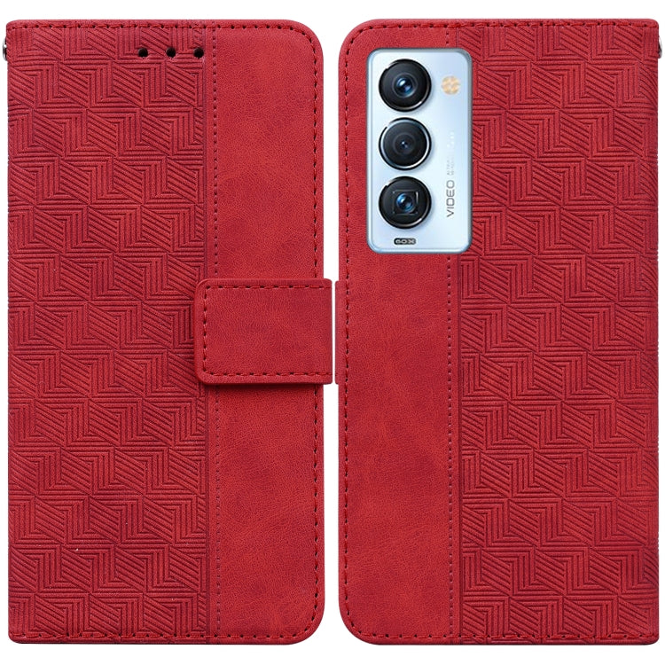 For Tecno Camon 18 Premier Geometric Embossed Leather Phone Case
