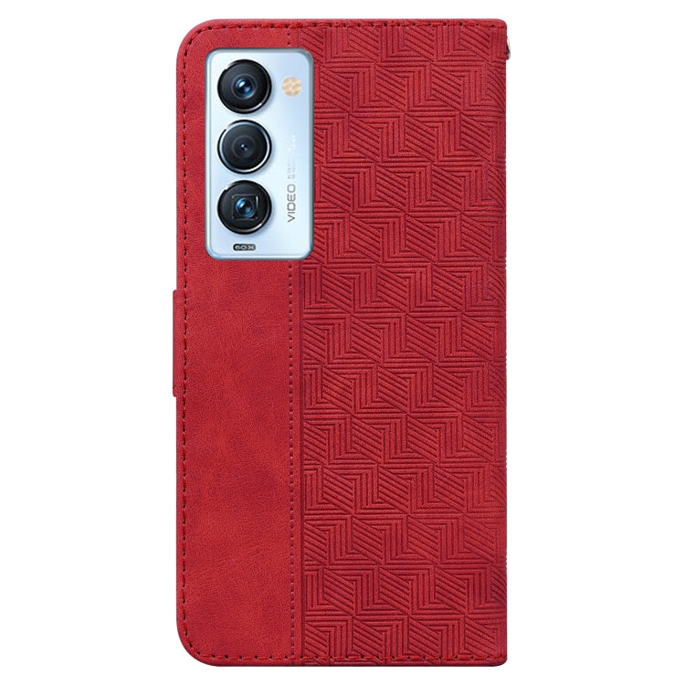 For Tecno Camon 18 Premier Geometric Embossed Leather Phone Case