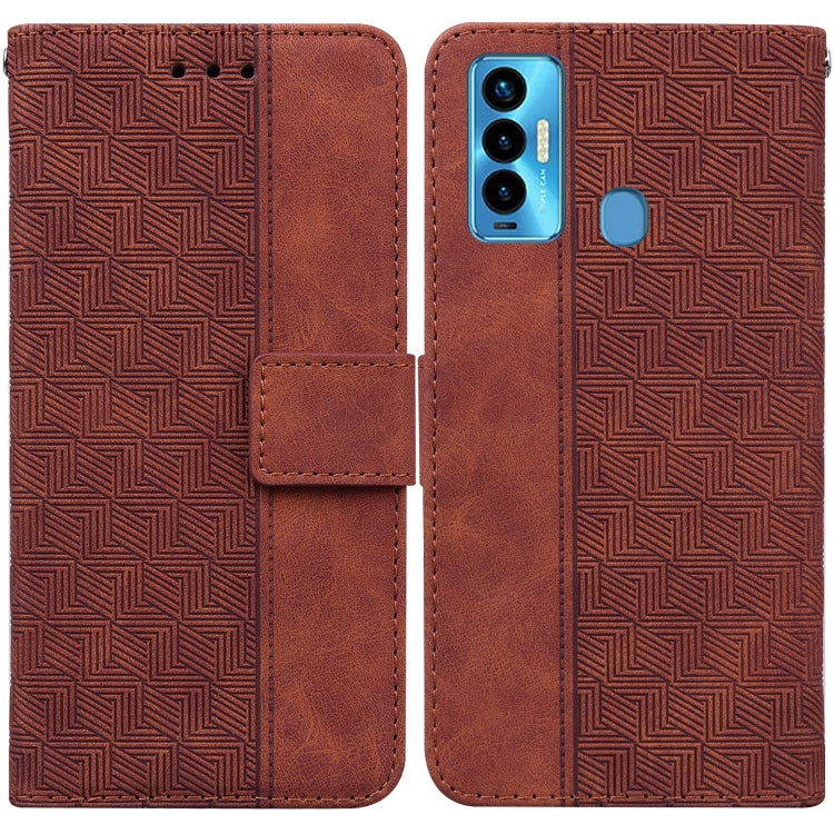 For Tecno Camon 18i Geometric Embossed Leather Phone Case