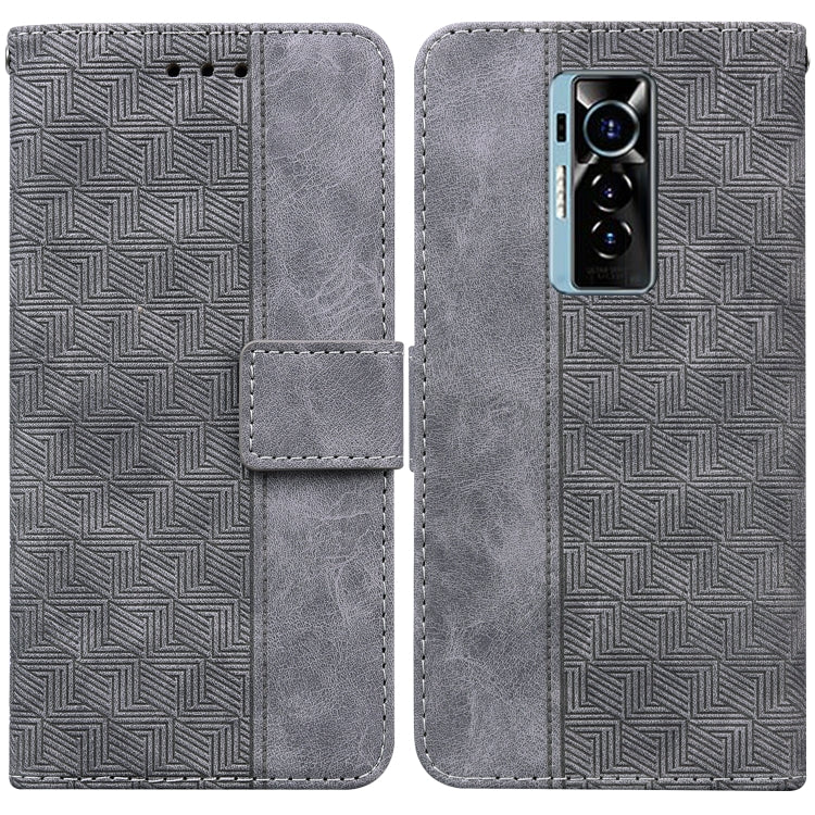 For Tecno Phantom X Geometric Embossed Leather Phone Case
