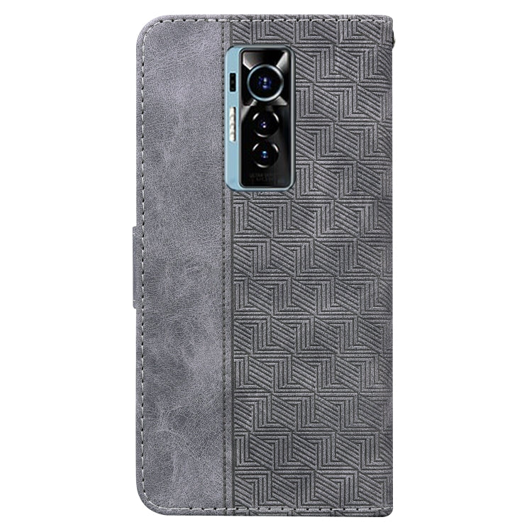 For Tecno Phantom X Geometric Embossed Leather Phone Case