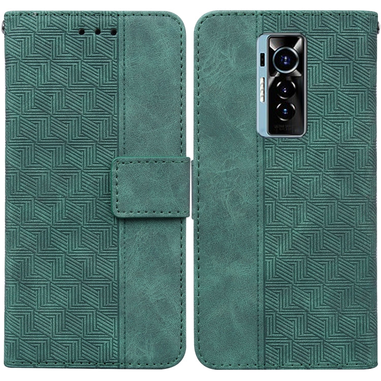 For Tecno Phantom X Geometric Embossed Leather Phone Case