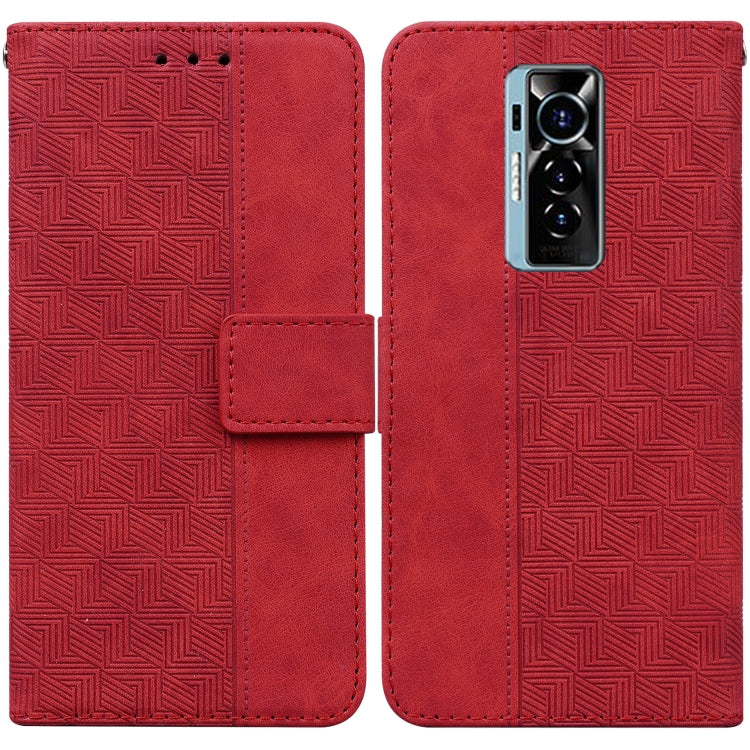 For Tecno Phantom X Geometric Embossed Leather Phone Case