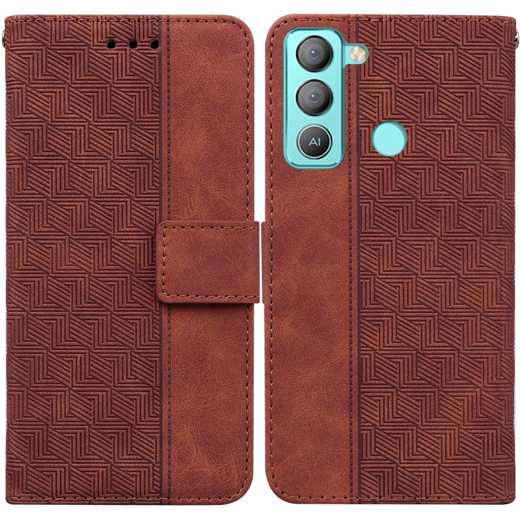 For Tecno Pop 5 LTE BD4 Geometric Embossed Leather Phone Case