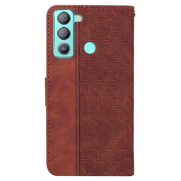 For Tecno Pop 5 LTE BD4 Geometric Embossed Leather Phone Case