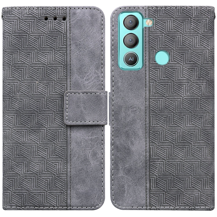 For Tecno Pop 5 LTE BD4 Geometric Embossed Leather Phone Case