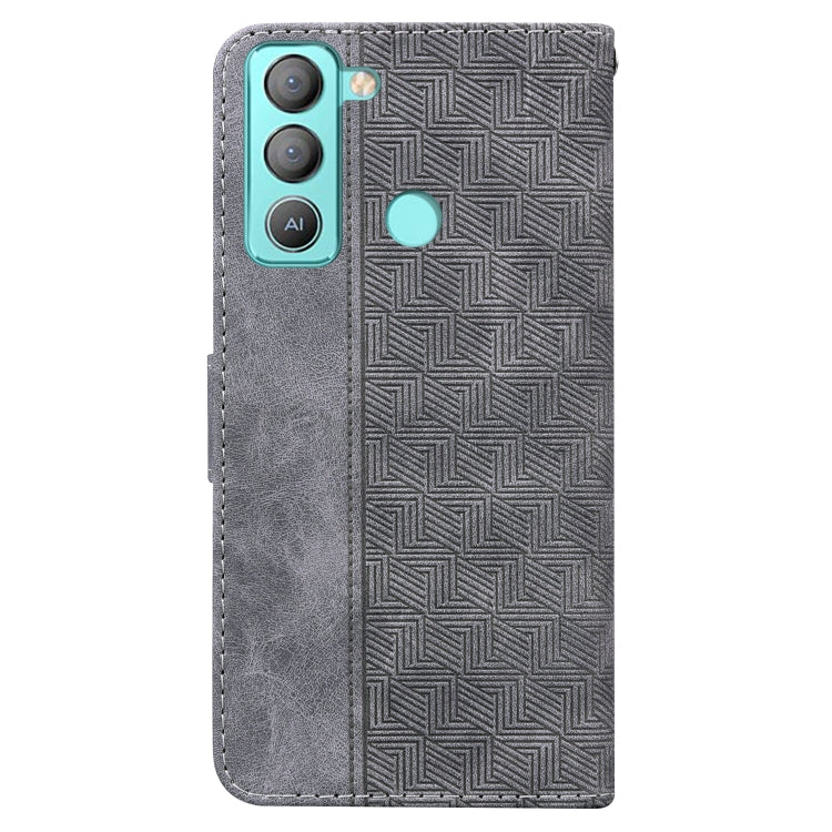 For Tecno Pop 5 LTE BD4 Geometric Embossed Leather Phone Case