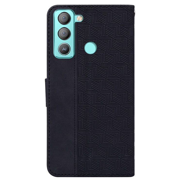 For Tecno Pop 5 LTE BD4 Geometric Embossed Leather Phone Case