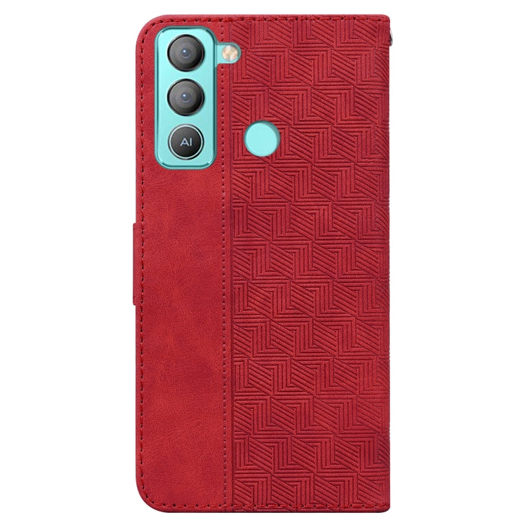 For Tecno Pop 5 LTE BD4 Geometric Embossed Leather Phone Case