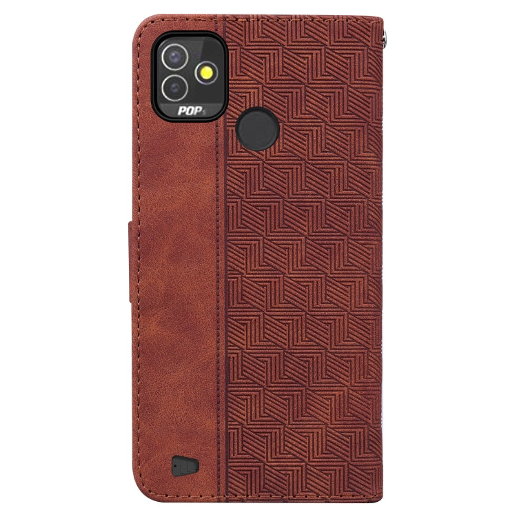 For Tecno Pop 5P Geometric Embossed Leather Phone Case