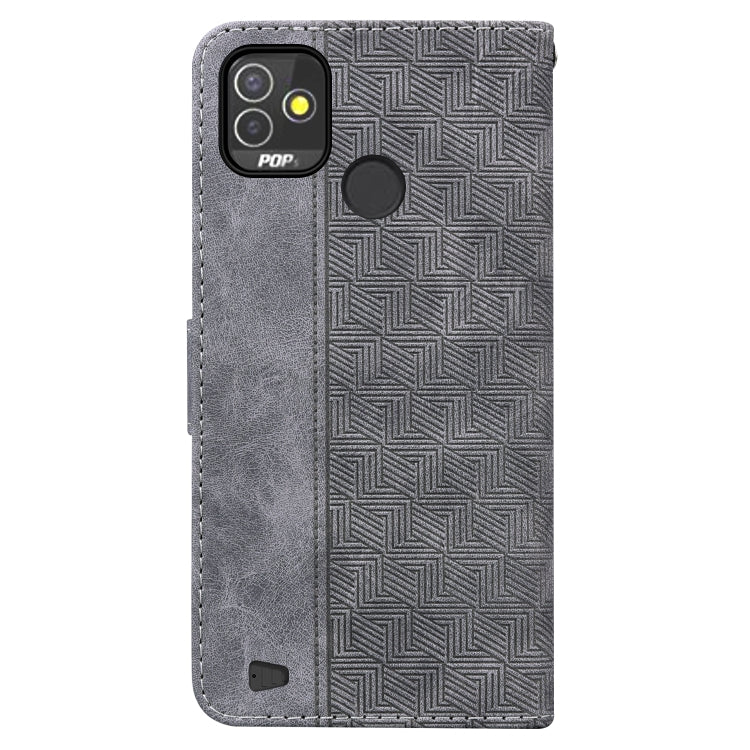 For Tecno Pop 5P Geometric Embossed Leather Phone Case