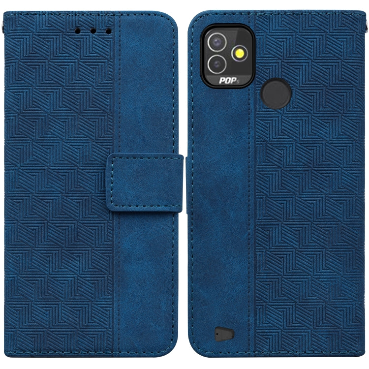 For Tecno Pop 5P Geometric Embossed Leather Phone Case