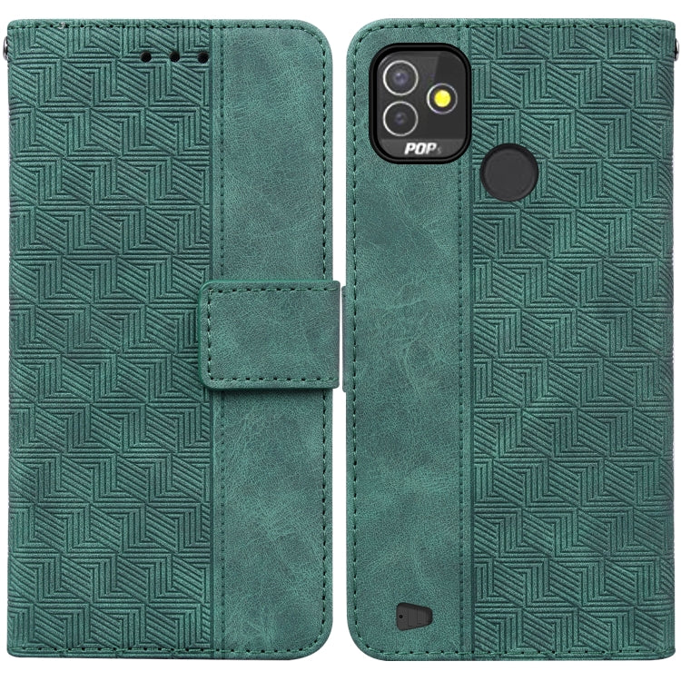 For Tecno Pop 5P Geometric Embossed Leather Phone Case
