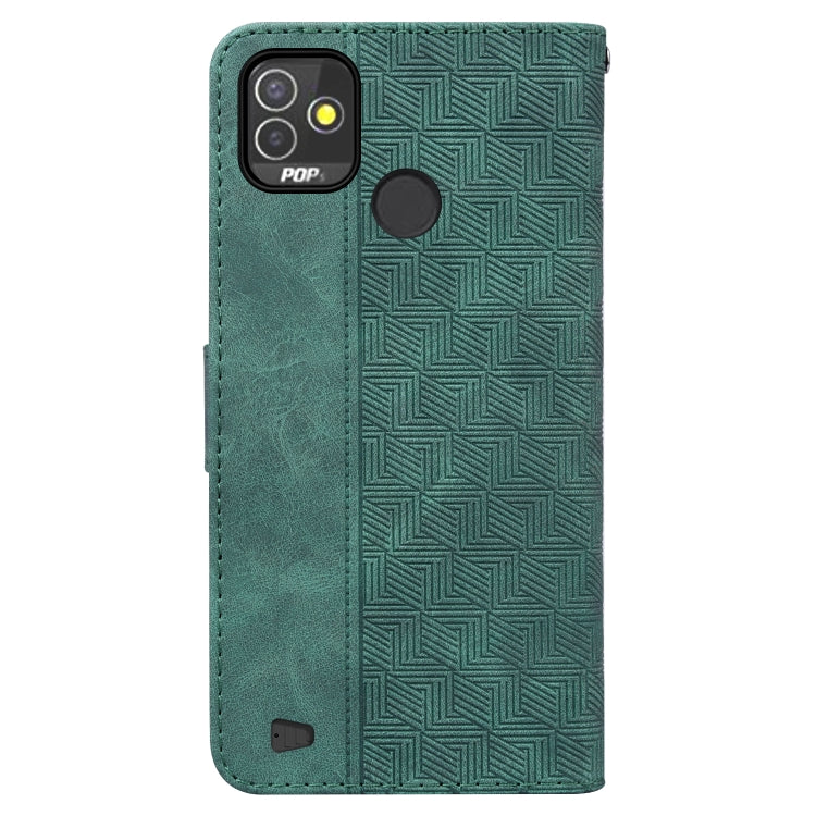 For Tecno Pop 5P Geometric Embossed Leather Phone Case