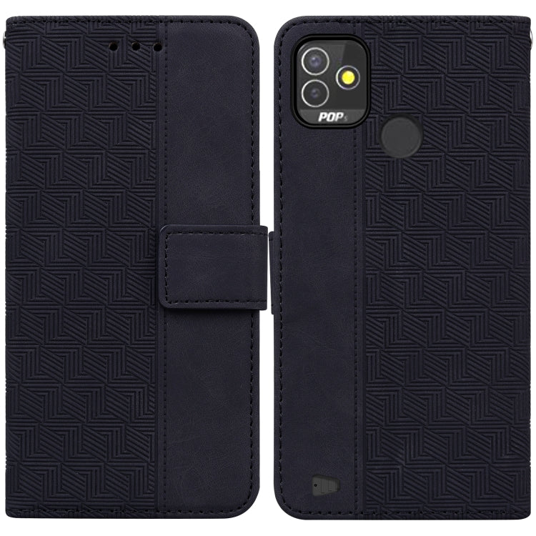 For Tecno Pop 5P Geometric Embossed Leather Phone Case