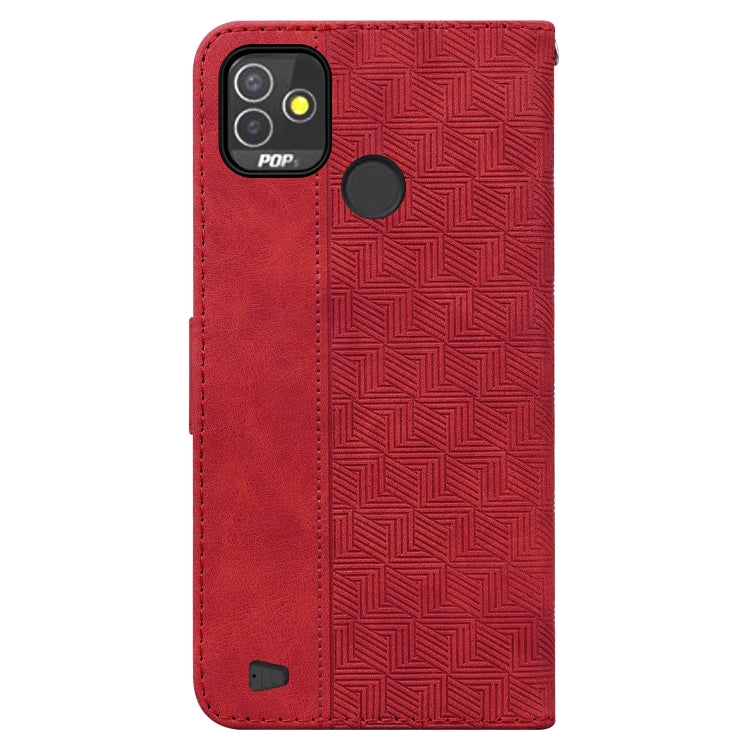 For Tecno Pop 5P Geometric Embossed Leather Phone Case