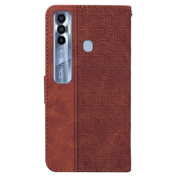 For Tecno Spark 7 Pro Geometric Embossed Leather Phone Case