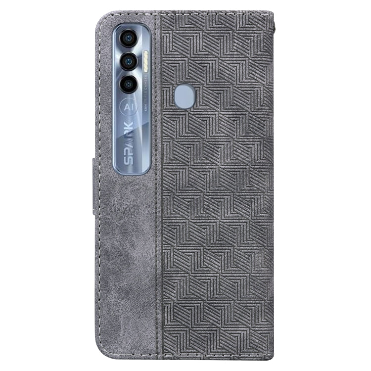 For Tecno Spark 7 Pro Geometric Embossed Leather Phone Case