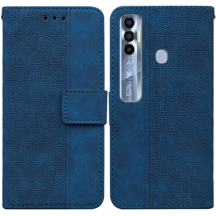 For Tecno Spark 7 Pro Geometric Embossed Leather Phone Case