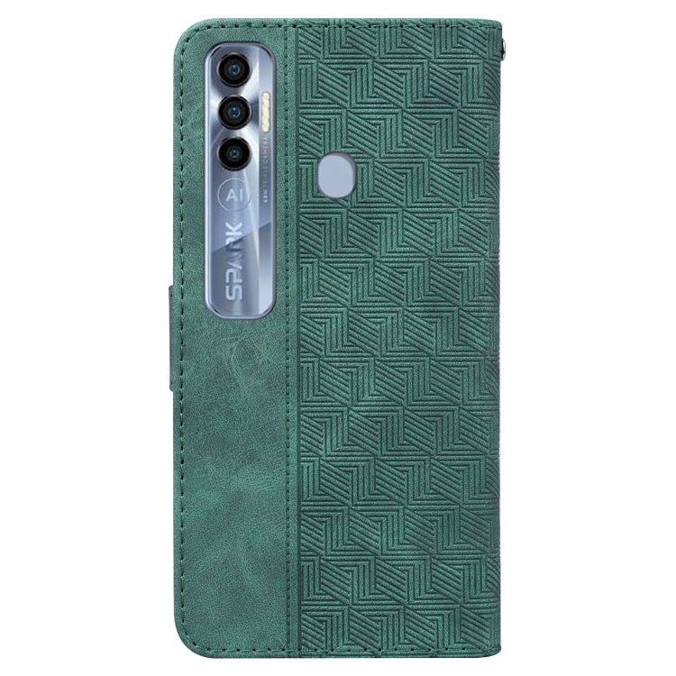 For Tecno Spark 7 Pro Geometric Embossed Leather Phone Case