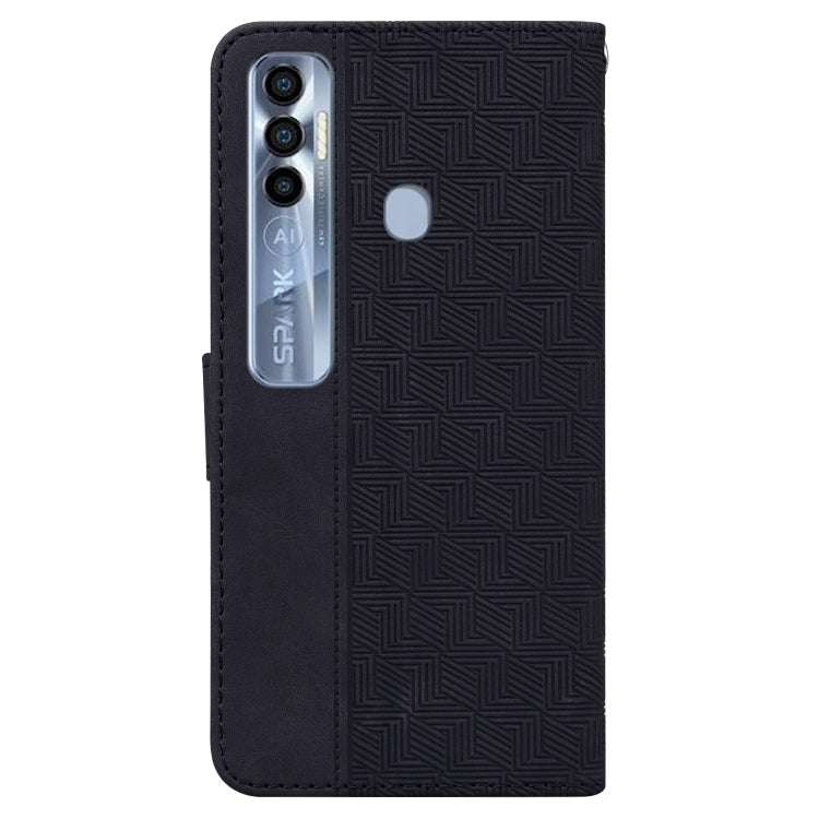For Tecno Spark 7 Pro Geometric Embossed Leather Phone Case