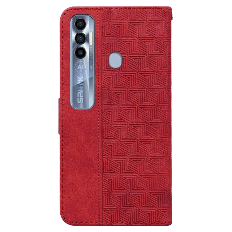 For Tecno Spark 7 Pro Geometric Embossed Leather Phone Case