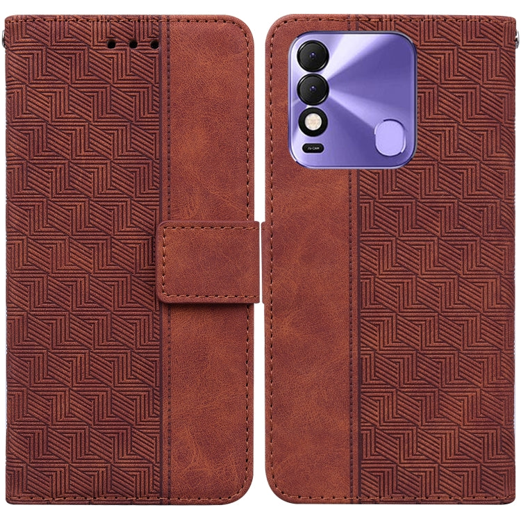 For Tecno Spark 8 / 8T Geometric Embossed Leather Phone Case