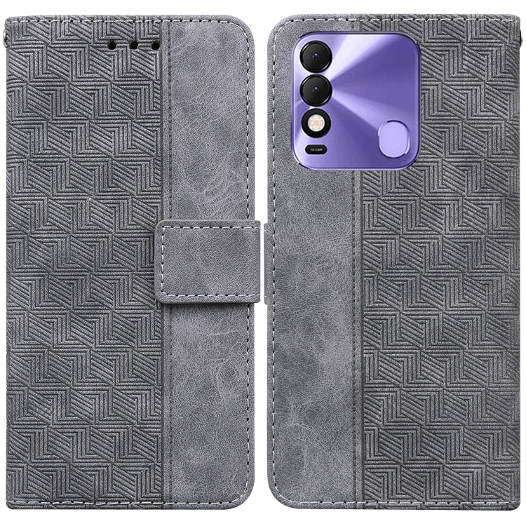 For Tecno Spark 8 / 8T Geometric Embossed Leather Phone Case