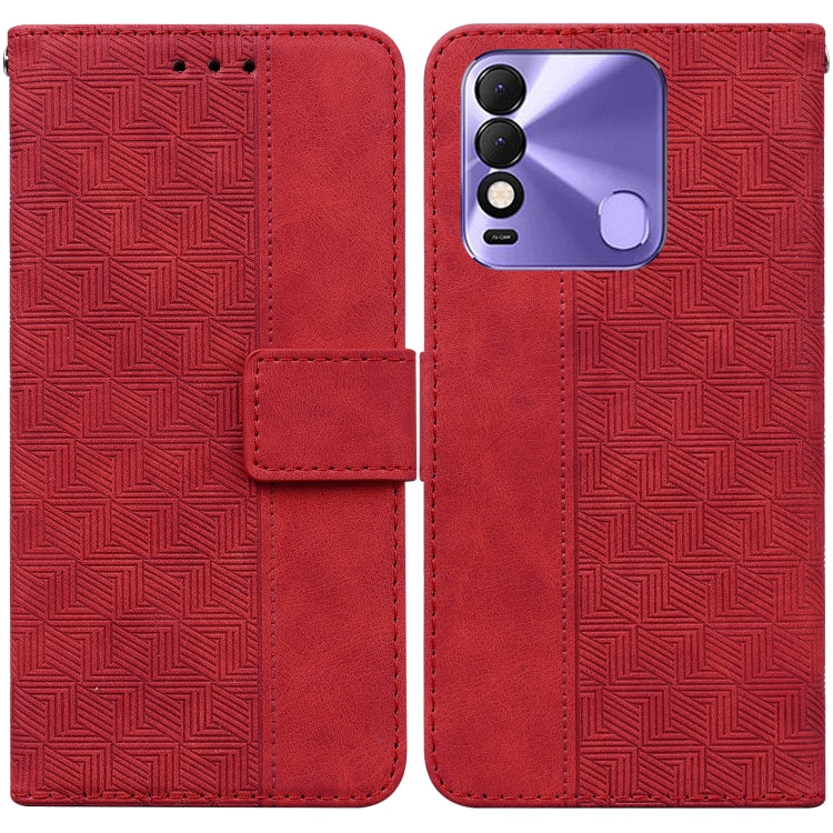 For Tecno Spark 8 / 8T Geometric Embossed Leather Phone Case