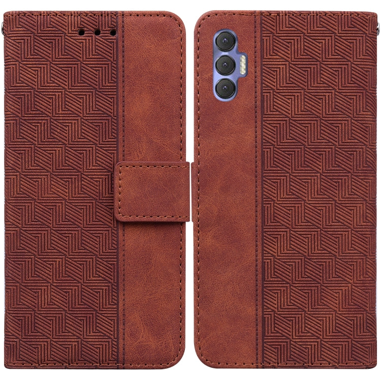 For Tecno Spark 8P Geometric Embossed Leather Phone Case