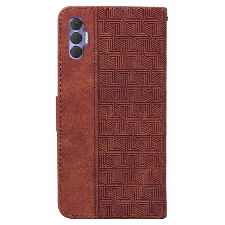 For Tecno Spark 8P Geometric Embossed Leather Phone Case