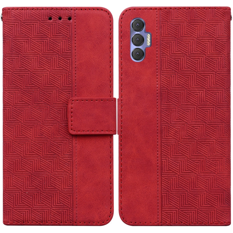 For Tecno Spark 8P Geometric Embossed Leather Phone Case