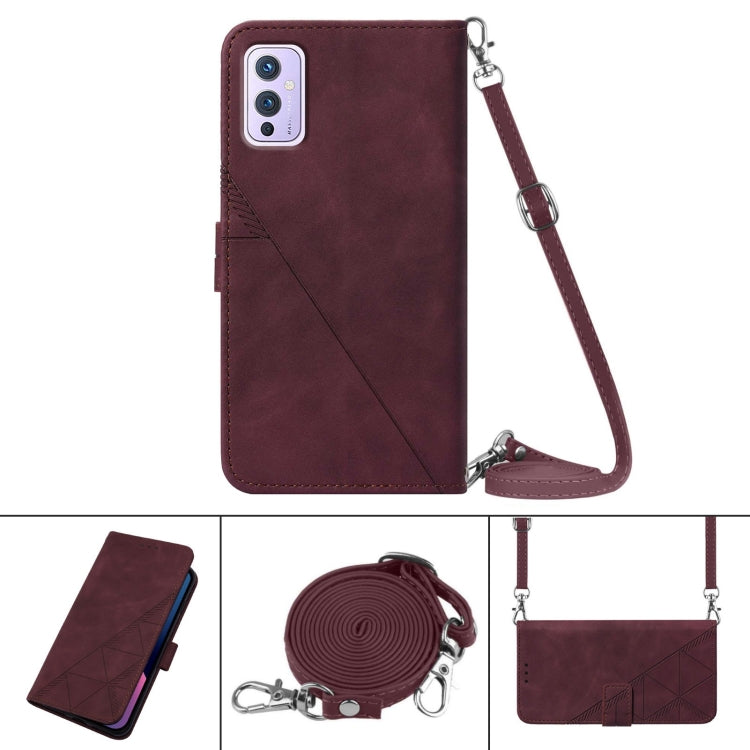 For OnePlus 9 EU / US Version Crossbody 3D Embossed Flip Leather Phone Case