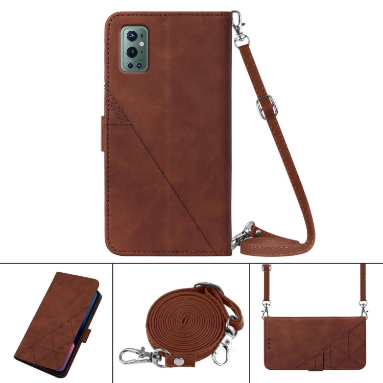 For OnePlus 9 Pro Crossbody 3D Embossed Flip Leather Phone Case
