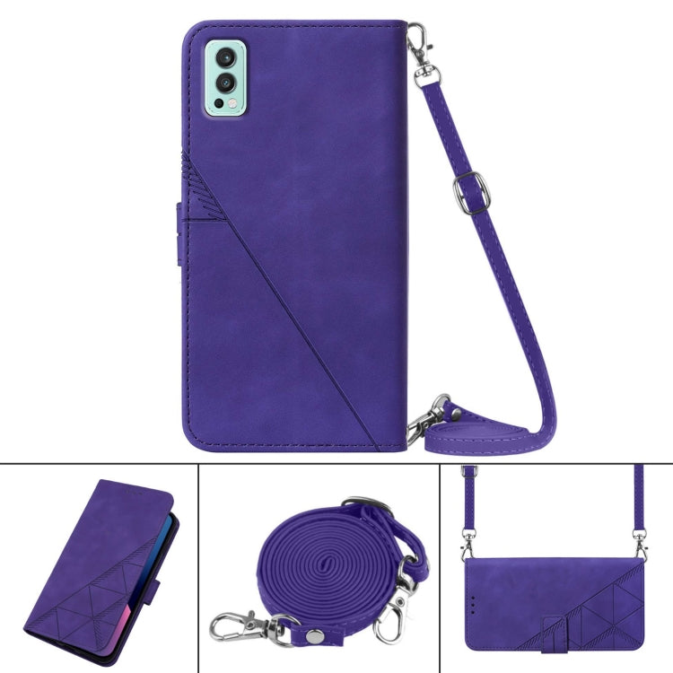 For OnePlus Nord 2 5G Crossbody 3D Embossed Flip Leather Phone Case