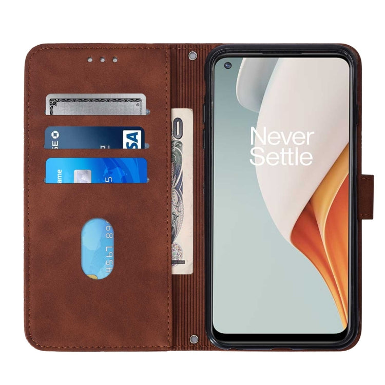 For OnePlus Nord N100 5G Crossbody 3D Embossed Flip Leather Phone Case