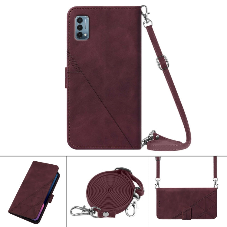 For OnePlus Nord N200 5G Crossbody 3D Embossed Flip Leather Phone Case